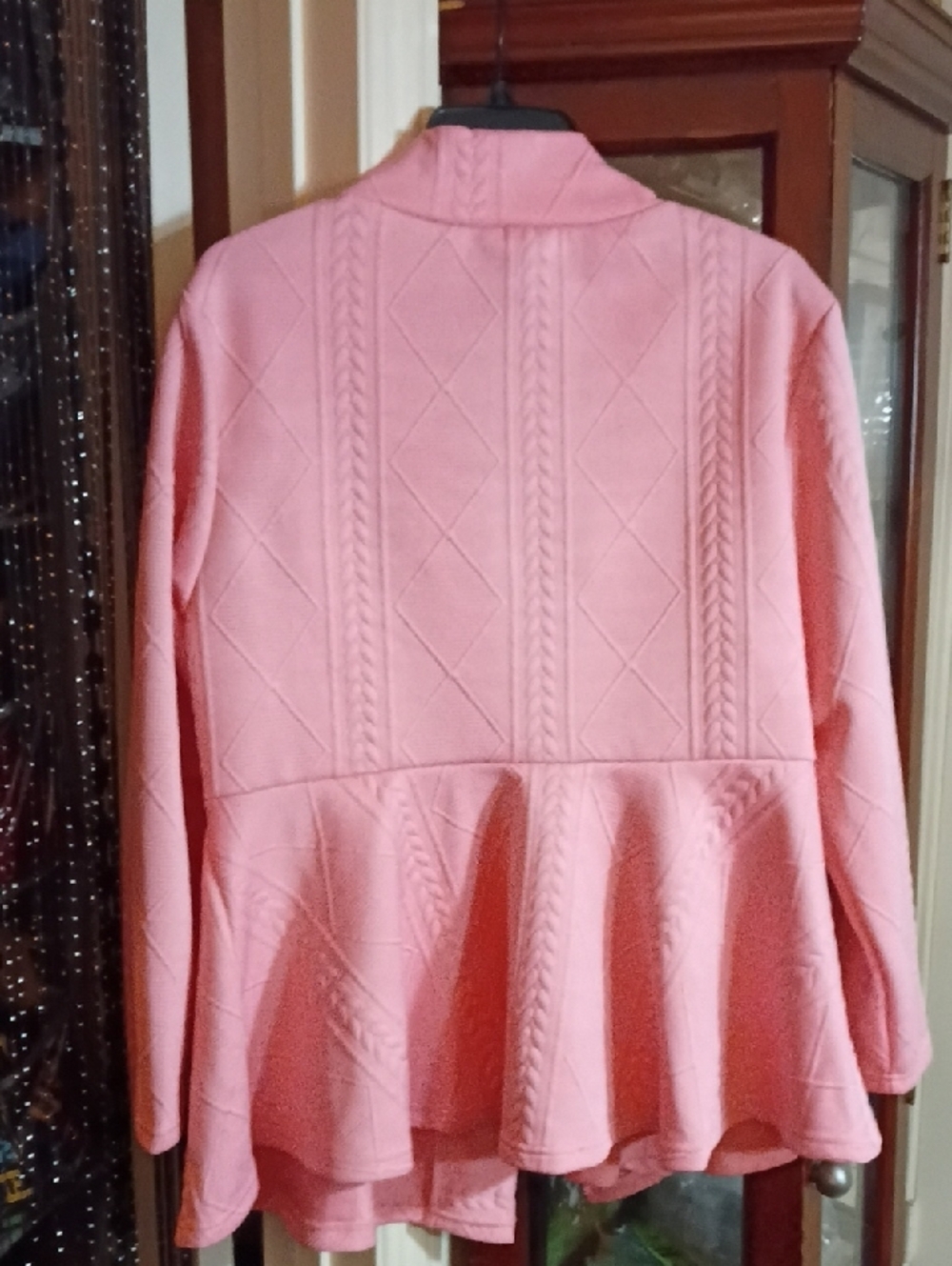 Classic Pink Quilted Womens Blazer - Picture 3 of 4